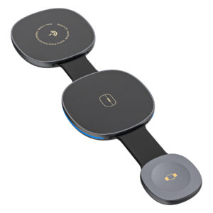 Dudao A11S 3-in-1 Wireless Charger Compatible with MagSafe Smartphone Smartwatch Headphones - Black