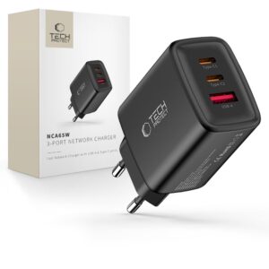 Tech-Protect NCA65W-GAN 3-Port 65W Wall Charger - Black