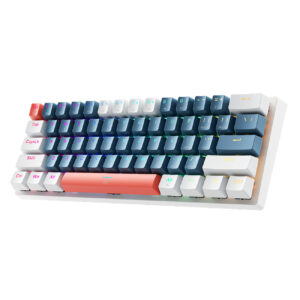 Machenike K500-B61 Wired Mechanical Gaming Keyboard with Backlight Blue Switch - Blue and White