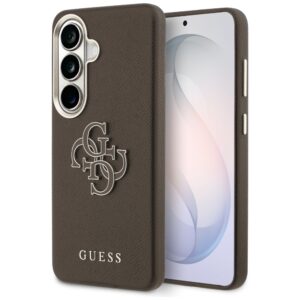 Guess case Grained Big 4G Metal Logo for Samsung Galaxy S26 Plus brown
