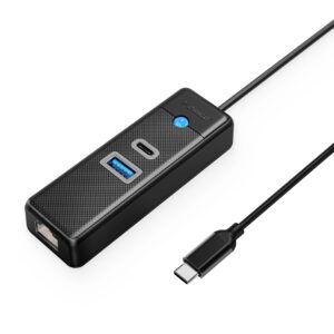 Orico PW3UR25-C3 3-port USB Hub 1x USB-A 3.0 1x USB-C 3.0 1x RJ45 2.5G Ethernet 1 m - Black