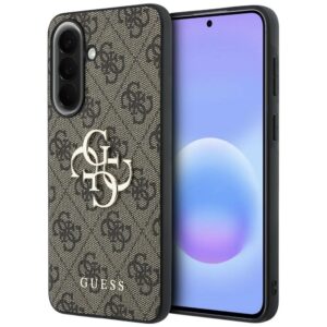 Case Guess Leather 4G Metal Logo na Samsung Galaxy A57 5G - brązowe