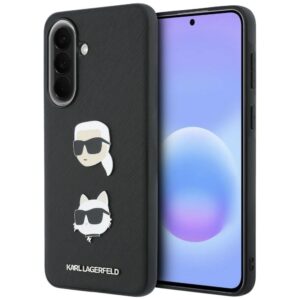 Case Karl Lagerfeld w/ Karl&Choupette Heads Pins&Logo na Samsung Galaxy A37 5G - black