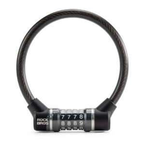 Rockbros 87639-4 bicycle lock with code and steel cable - black