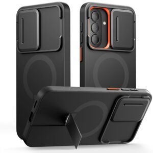 Case Tech-Protect Kevlar Aura MagSafe na Samsung Galaxy A57 - czarno-pomarańczowe