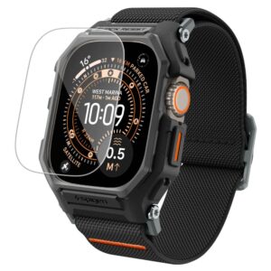 Strap Spigen Lite Fit Pro + Tempered glass na wyświetlacz na Apple Watch Ultra 49 mm - black