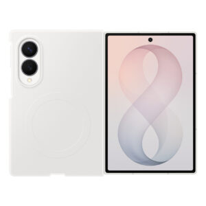Samsung Silicone Magnet Case for Samsung Galaxy Z Fold 8 compatible with MagSafe + 2 anti-reflective films - white