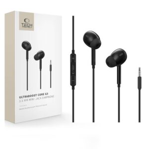 Tech-Protect Ultraboost Core G3 Mini Jack Wired Headphones - Black