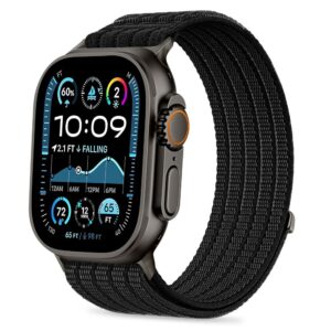 Tech-Protect Nylon Sport Strap for Apple Watch 44 / 45 / 46 / 49 mm - Black