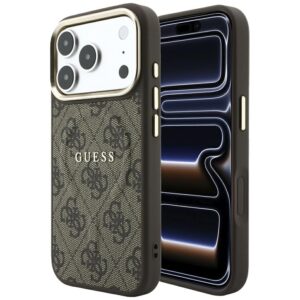 Guess Embossed 4G Classic MagSafe Case for iPhone 17 Pro / 18 Pro - Brown
