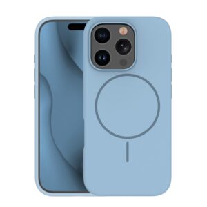 Silicone Thin Mag case for iPhone 15 Pro 6,1" light blue