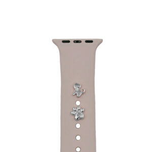 Pin Charms set for watch straps cat silver