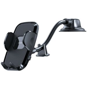 Joyroom car phone holder with flexible arm for dashboard or windshield, black (JR-ZS259)