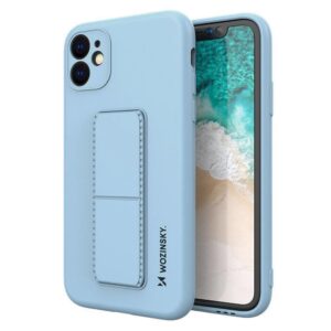 Wozinsky Kickstand Case Silicone Case with Stand for Samsung Galaxy A22 4G Light Blue