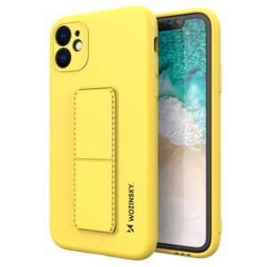 Wozinsky Kickstand Case silicone case with stand Samsung Galaxy A22 4G yellow