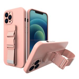 Rope case gel case with a lanyard chain bag lanyard Samsung Galaxy A72 4G pink