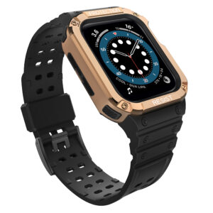Protect Strap Band for Apple Watch 38/40/41mm Armored Case Strap - Black, Rose Gold