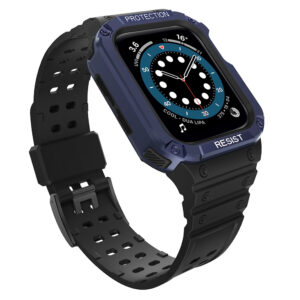 Protect Strap Band for Apple Watch 38/40/41mm Armored Case Strap - Black, Blue