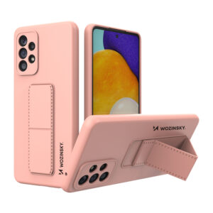 Wozinsky Kickstand Case silicone case with stand for Samsung Galaxy A73 pink