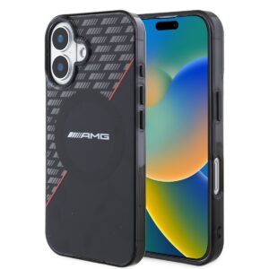 AMG Rhombs MagSafe Case for iPhone 16 Plus Black/Red
