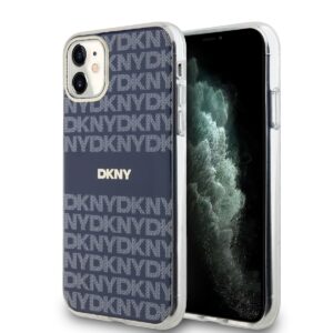 DKNY PC/TPU Repeat Pattern Tonal Stripe Magsafe Case for iPhone 11 Blue