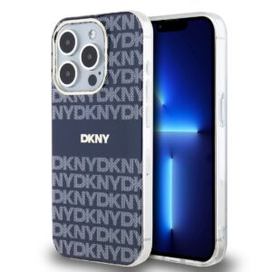 DKNY PC/TPU Repeat Pattern Tonal Stripe Magsafe Case for iPhone 13 Pro Blue