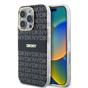 DKNY PC/TPU Repeat Pattern Tonal Stripe Magsafe Case for iPhone 16 Pro Black