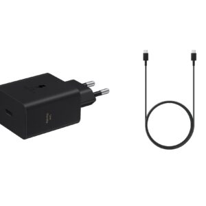 EP-T6010NBE + EP-DA705BBE Samsung USB-C 60W Travel Charger + USB-C/USB-C Data Cable 3A Black (OOB Bulk)
