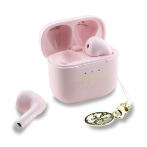 Guess Classic Logo Charm TWS Wireless Earphones Pink