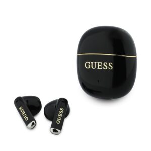 Guess Gold Line Glossy Classic Logo TWS Wireless Earphones Black