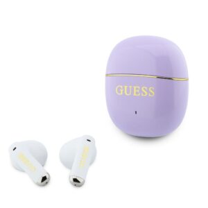 Guess Gold Line Glossy Classic Logo TWS Wireless Earphones Purple