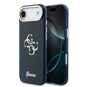 Guess IML 4G Script Metal Logo Case for iPhone Air Blue