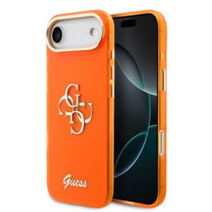 Guess IML 4G Script Metal Logo Case for iPhone Air Orange