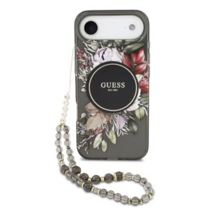 Guess IML Flowers Strap MagSafe Case for iPhone Air Black