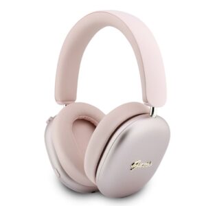 Guess Metallic Script Logo ENC Wireless Headphone Pink