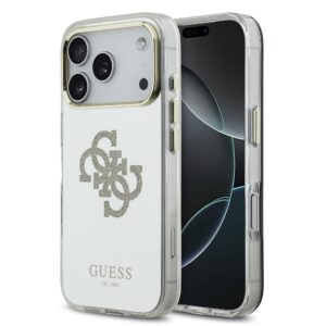 Guess PC/TPU Mirror 4G Glitter Logo MagSafe Case for iPhone 17 Pro Max Gold