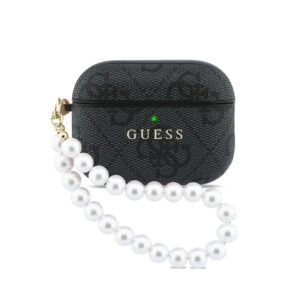Guess PU 4G Classic Logo Pearl Strap Case for AirPods Pro 3 Black