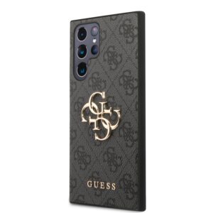 Guess PU 4G Metal Logo Case for Samsung Galaxy S23 Ultra Grey