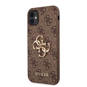 Guess PU 4G Metal Logo Case for iPhone 11 Brown
