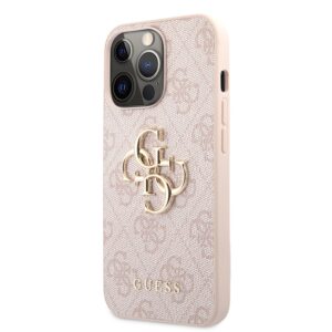 Guess PU 4G Metal Logo Case for iPhone 13 Pro Pink