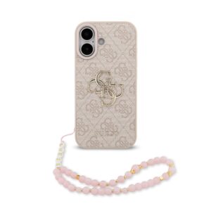 Guess PU 4G Metal Logo Strap Case for iPhone 17 Pink