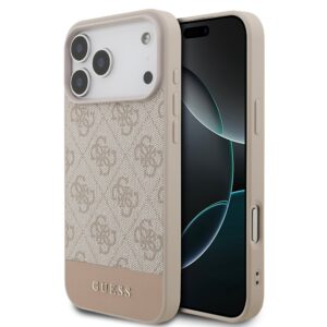 Guess PU 4G Stripe Case for iPhone 17 Pro Max Pink
