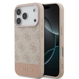 Guess PU 4G Stripe Case for iPhone 17 Pro / 18 Pro Pink
