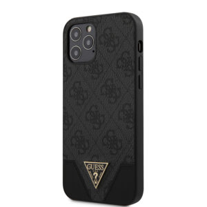 Guess PU 4G Triangle Case for iPhone 12/12 Pro 6.1 Grey