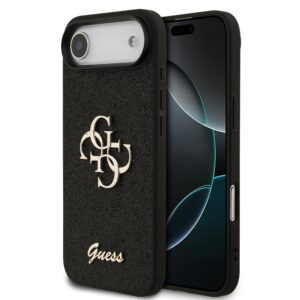 Guess PU Fixed Glitter 4G Metal Logo Case for iPhone Air Black