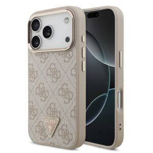 Guess 4G Triangle Logo MagSafe case for Iphone 18 Pro / 17 Pro pink gold