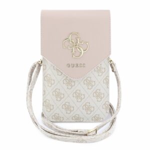 Guess PU Leather+Grained 4G Metal Logo Phone Bag Pink