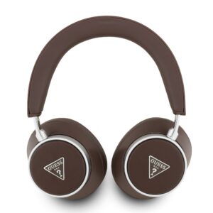 Guess PU Saffiano Triangle Logo ENC Wireless Headphone Brown