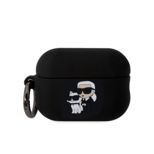 Karl Lagerfeld 3D Logo NFT Karl and Choupette Silicone Case for AirPods Pro 2 Black