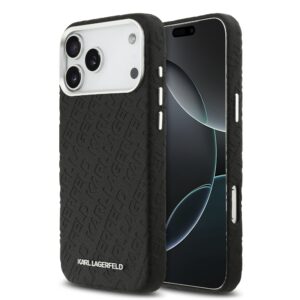 Karl Lagerfeld Grained PU Repeated Logo MagSafe Case for iPhone 17 Pro Max Black